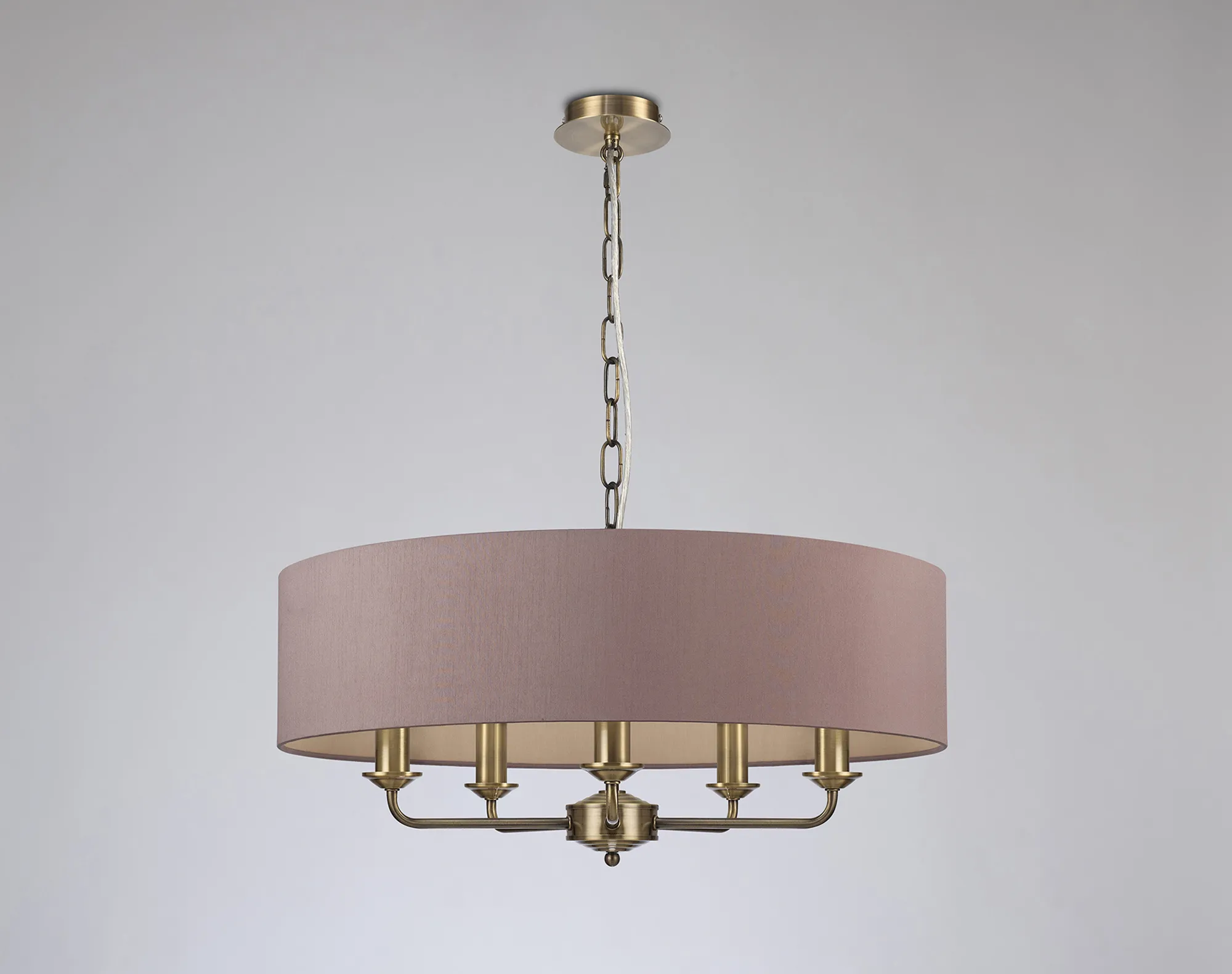 Banyan 60cm 5 Light Pendant Antique Brass; Taupe/Halo Gold DK0043  Deco Banyan AB TA